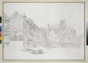 Estudio para (detalle) del mercado, Abbeville, septiembre - octubre 1868
